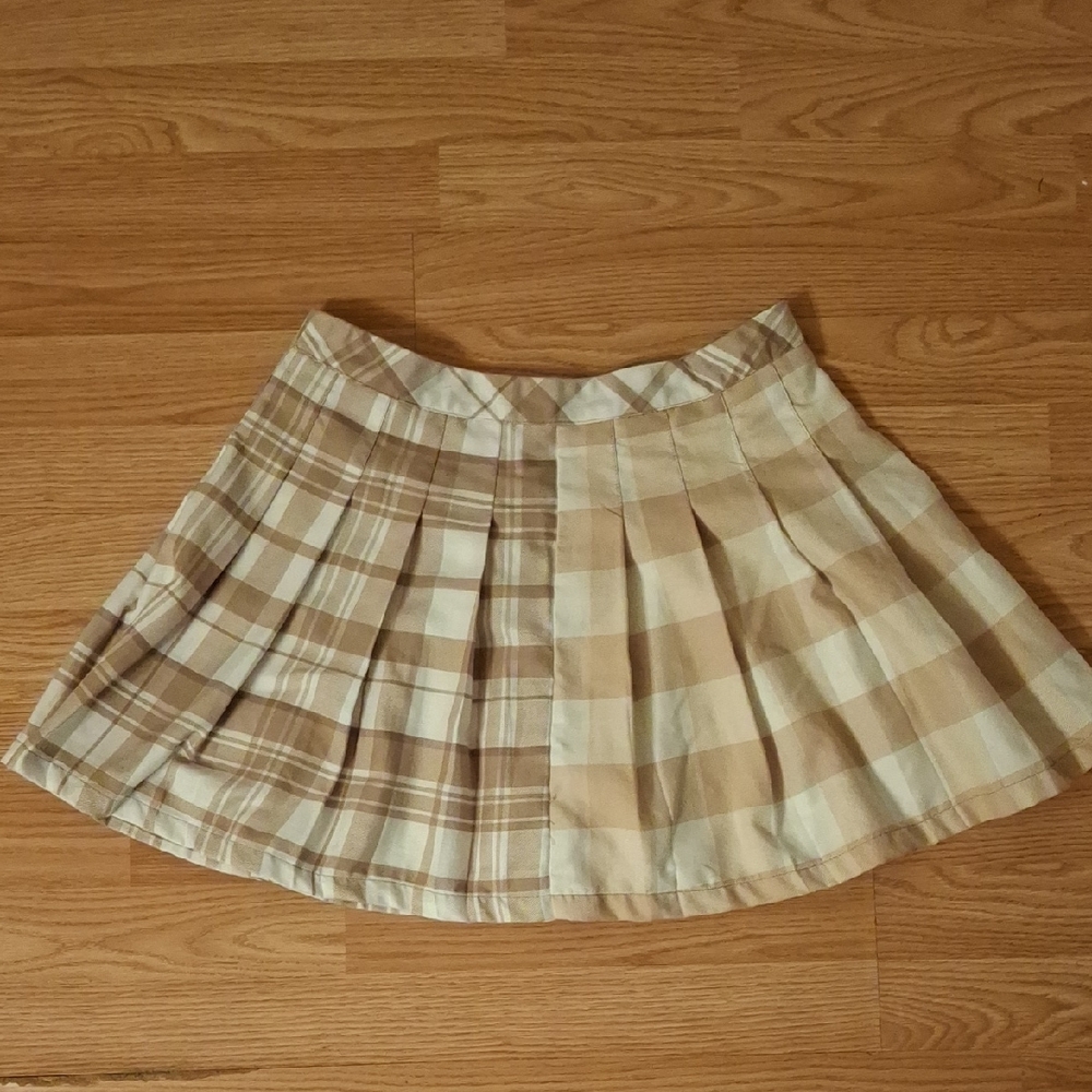Forever 21 Checkered Mini Skirt in Brown and Cream